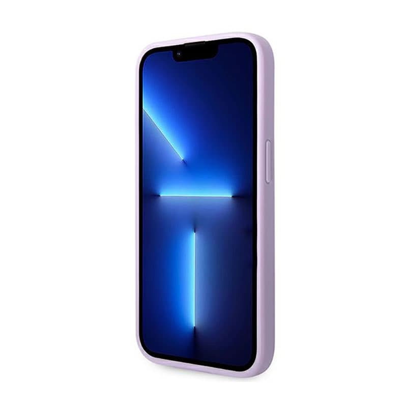 Guess Saffiano Metal Logo Stripes - Case for iPhone 14 Pro (Lilac) 6