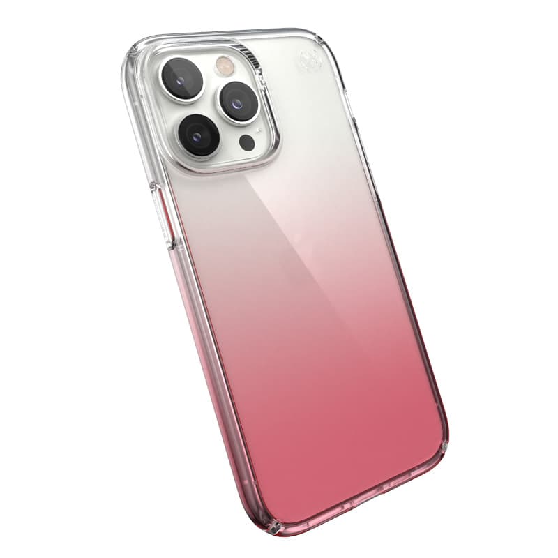 Speck Presidio Perfect-Clear + Ombre - iPhone 14 Pro Max Case with MICROBAN Coating (Clear / Vintage Rose Fade) 2
