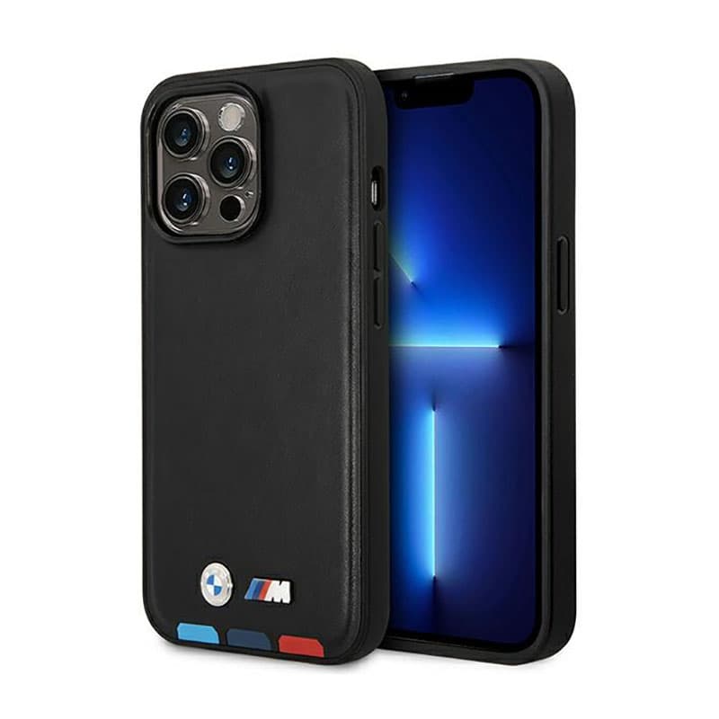 BMW Leather Hot Stamp Tricolor MagSafe - Case for iPhone 14 Pro Max (Black) 1