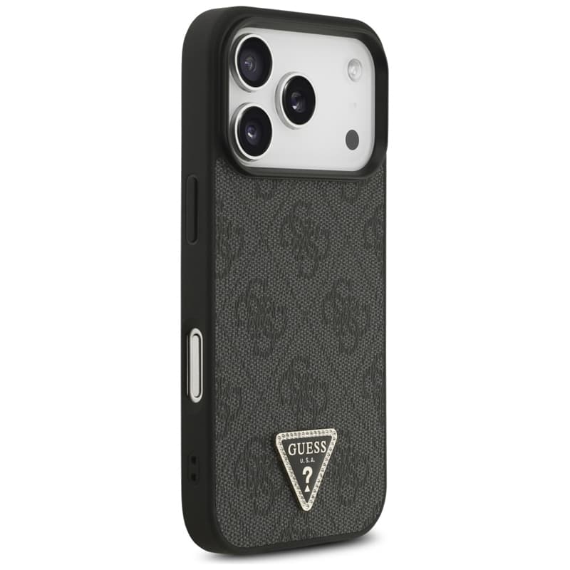 Guess Leather 4G Triangle Strass MagSafe - Case iPhone 17 Pro (Black) 4
