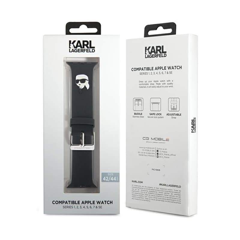 Karl Lagerfeld 3D Rubber Karl Head NFT - Strap for Apple Watch 42/44/45/49 mm (black) 4