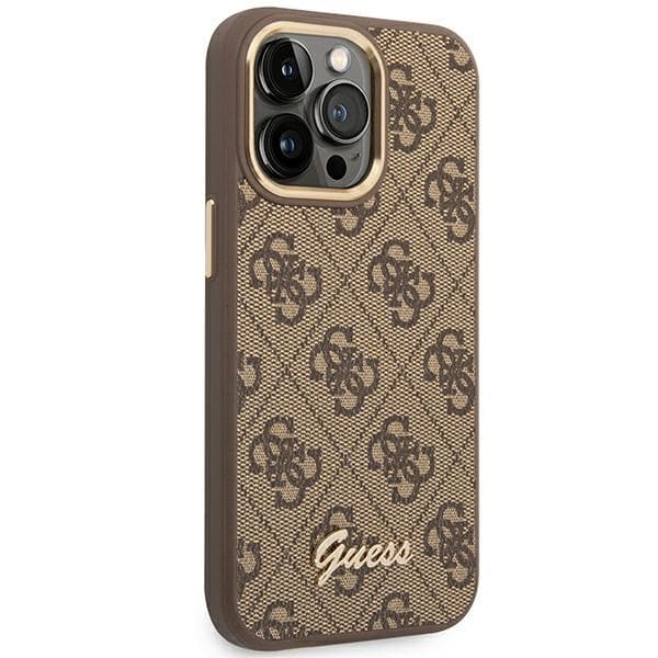 Guess 4G Metal Camera Outline Case - Case for iPhone 14 Pro Max (Brown) 4