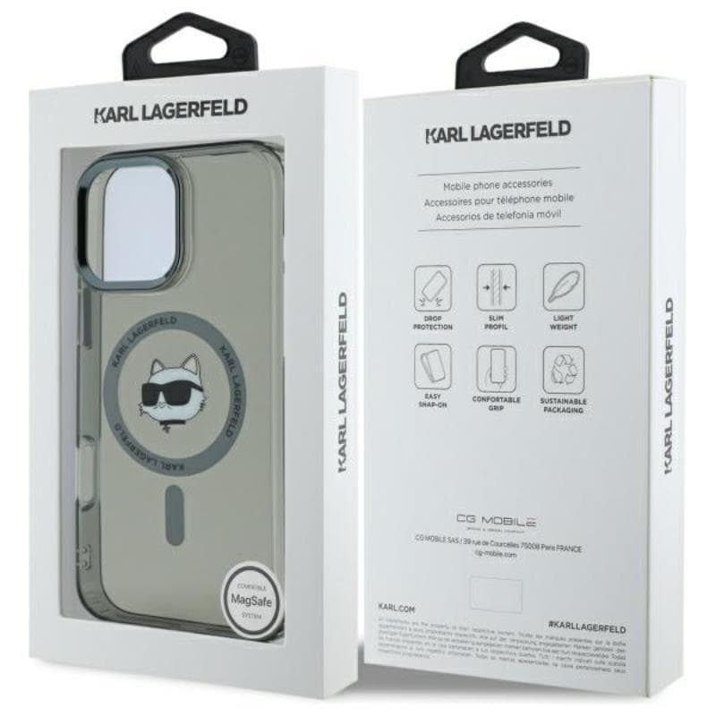 Karl Lagerfeld IML Metal Choupette Head MagSafe - Case for iPhone 16 Pro (black) 8
