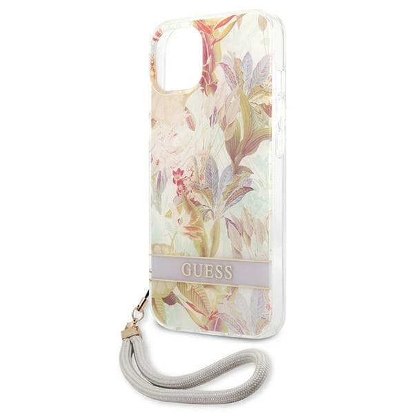 Guess Flower Cord - Cover for iPhone 13 mini (Purple) 6
