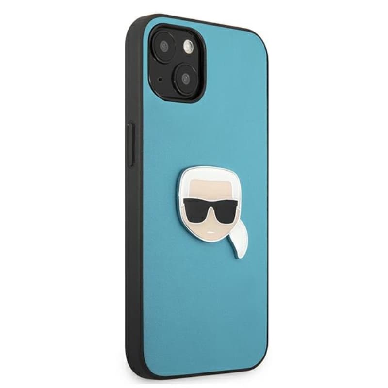 Karl Lagerfeld PU Leather Karl's Head Metal - Case for iPhone 13 mini (Blue) 4