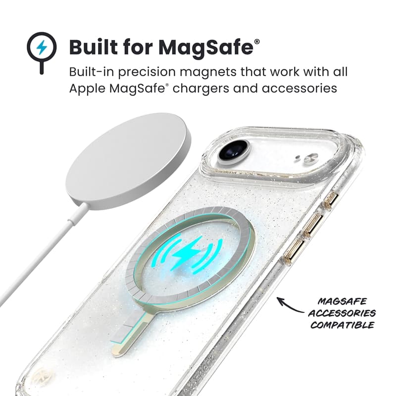 Speck Presidio Lux MagSafe - iPhone Air Case (Glitter / Gold Metallic) 4