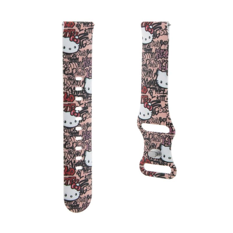 Hello Kitty Silicone Tags Graffiti - Universal strap for smartwatch 20 mm (pink) 3
