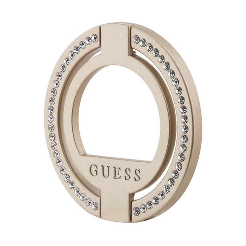 Guess MagSafe Ring Stand Rhinestone - Magnetic finger holder for phone with stand function (Gold) 2