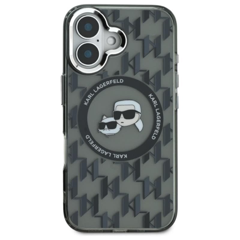 Karl Lagerfeld IML Monogram Karl & Choupette Head MagSafe - Case for iPhone 16 (black) 3