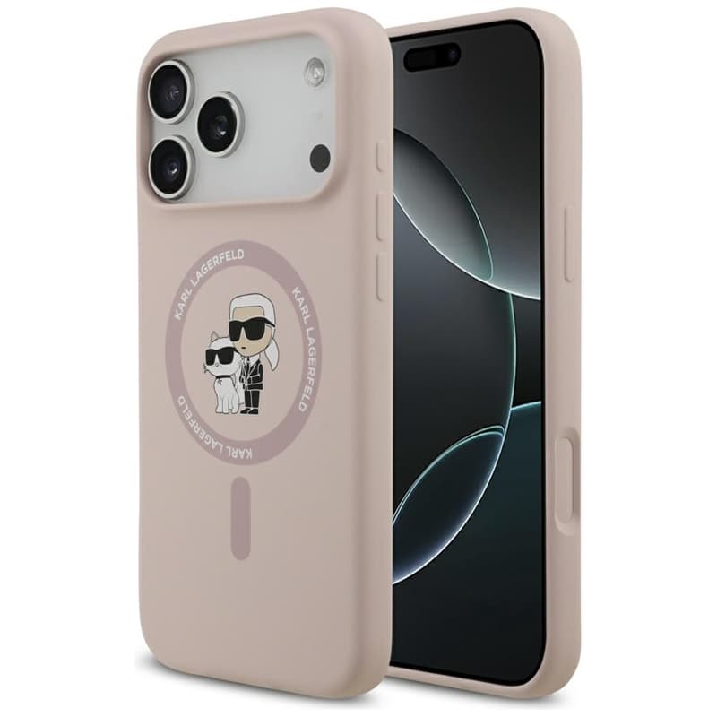 Karl Lagerfeld Silicone Karl & Choupette Ring MagSafe - Case iPhone 17 Pro Max (pink) 1