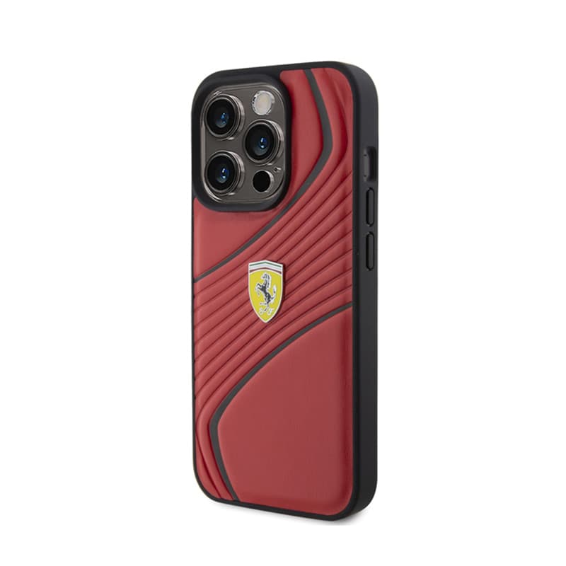 Ferrari Twist Metal Logo - Case for iPhone 15 Pro (Red) 2