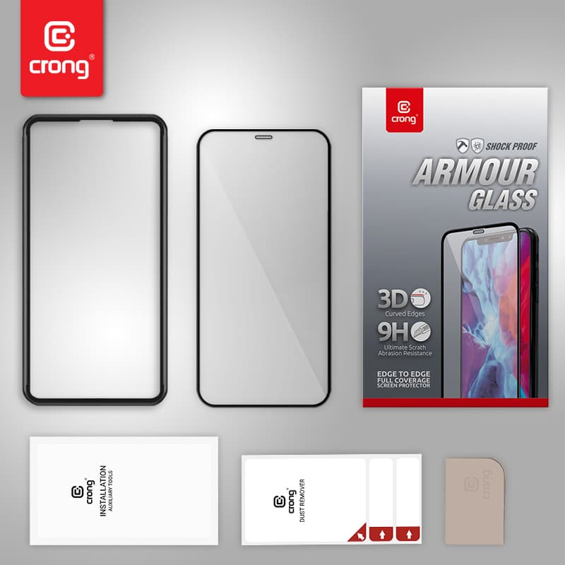 Crong Anti-Bacterial 3D Armor Glass – 9H tempered glass for the entire iPhone 12 Mini screen + installation frame 4