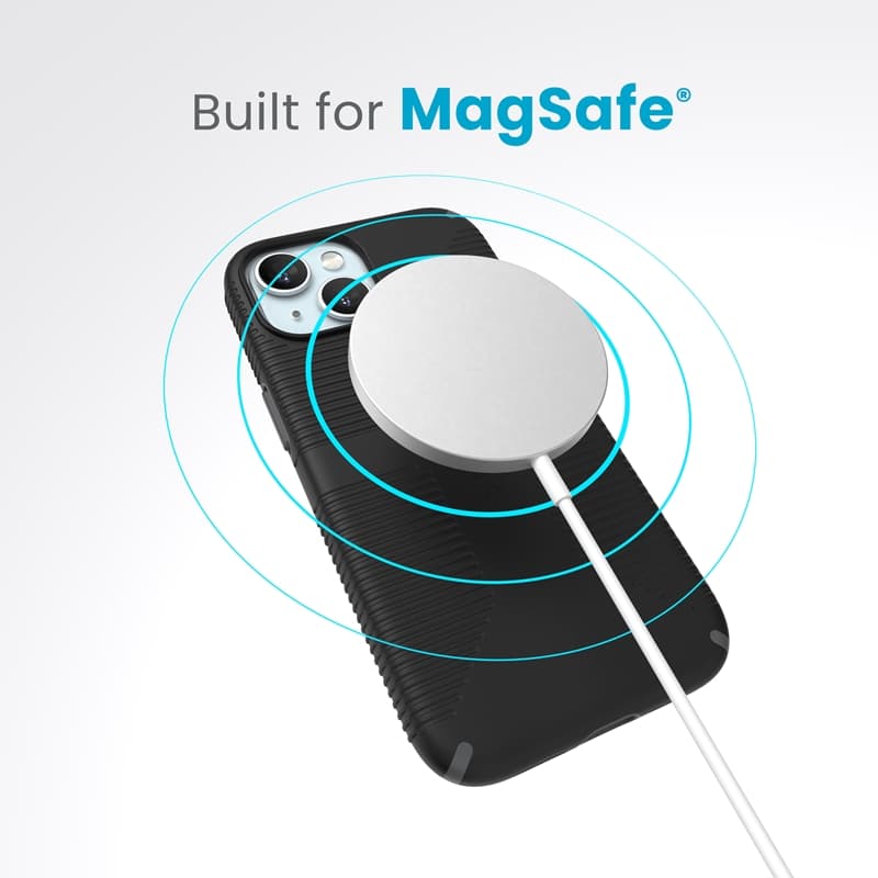 Speck Candyshell Grip MagSafe - iPhone 17e / 16e / 15 / 14 / 13 Case (Black / Slate Gray) 4