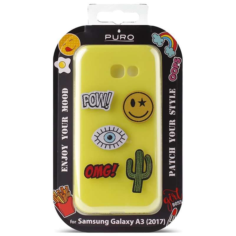PURO Patch Mania - Case for Samsung Galaxy A3 (2017) containing 5 stickers (yellow) 3