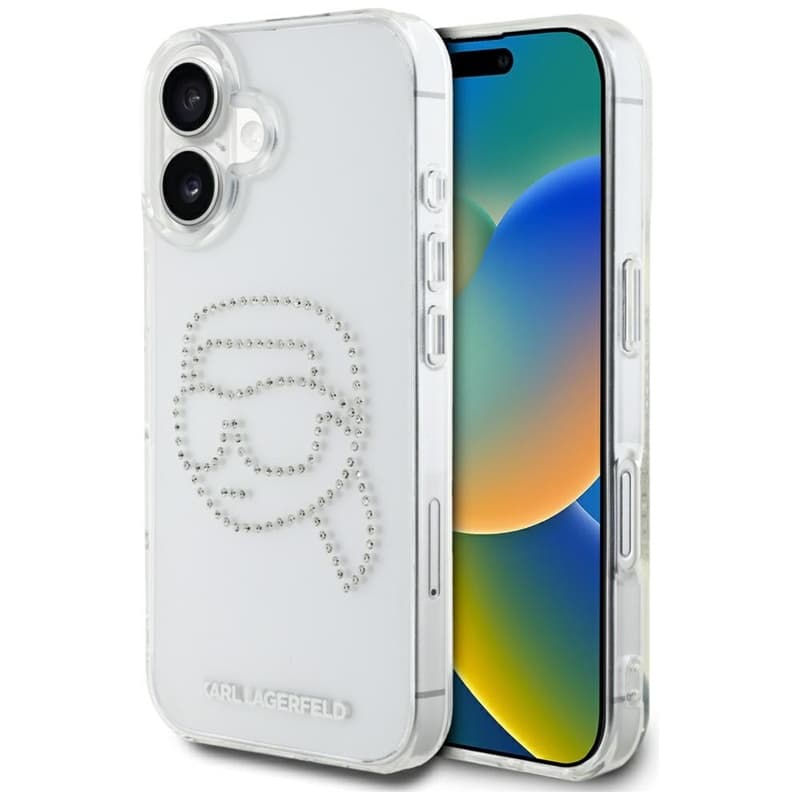 Karl Lagerfeld IML Rhinestones Karl Head - Case for iPhone 16 (transparent) 1