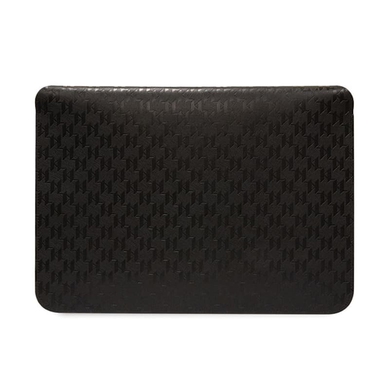 Karl Lagerfeld Saffiano Monogram Plaque Sleeve - 14" Notebook Case (Black) 3