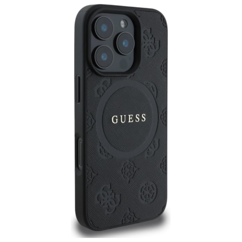 Guess Saffiano Peony Classic Logo MagSafe - Case for iPhone 16 Pro Max (black) 4