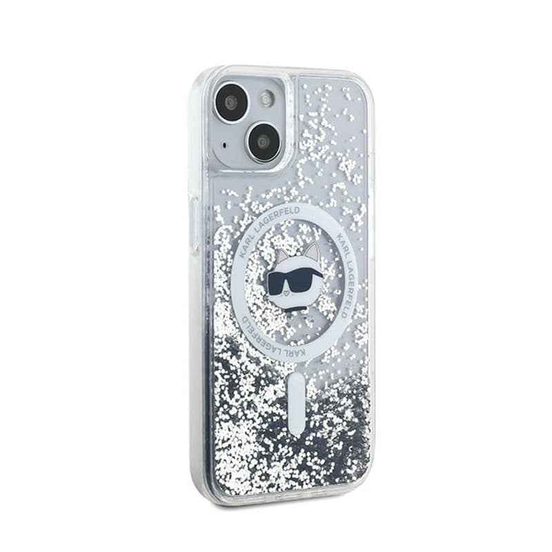 Karl Lagerfeld Liquid Glitter Choupette Head MagSafe - Case for iPhone 15 / 14 / 13 (Transparent) 4