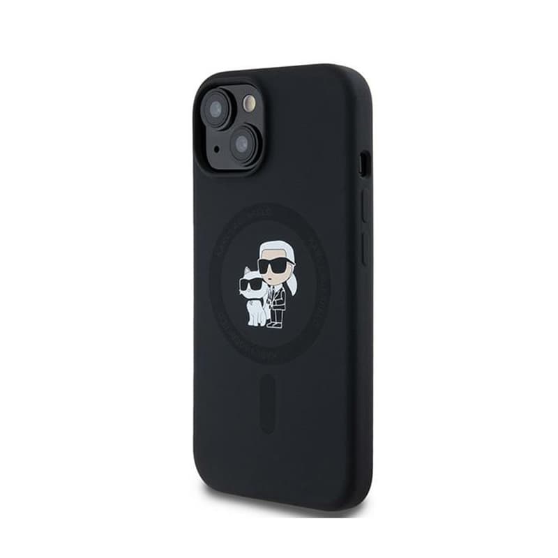 Karl Lagerfeld Silicone Karl & Choupette MagSafe - Case for iPhone 15 Plus / 14 Plus (Black) 2