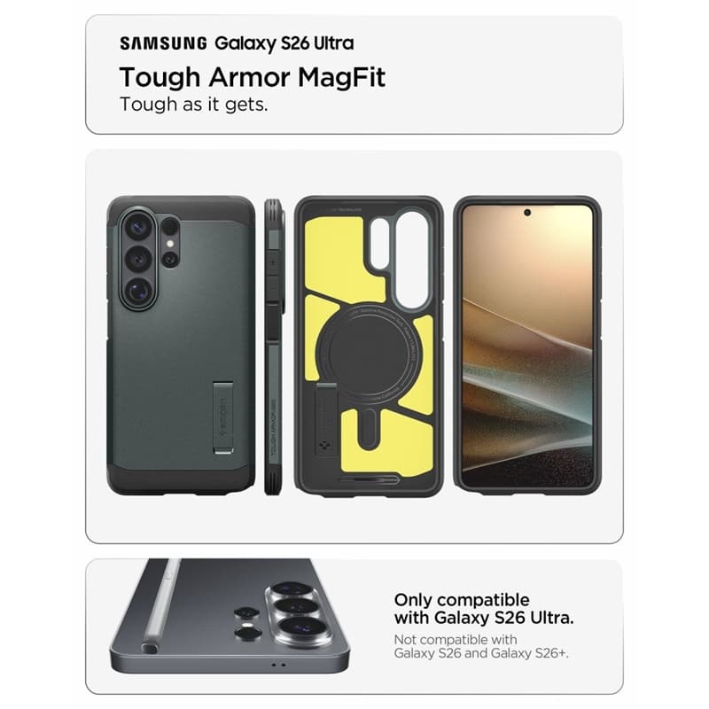 Spigen Tough Armor MagSafe - Case for Samsung Galaxy S26 Ultra (Abyss Green) 8