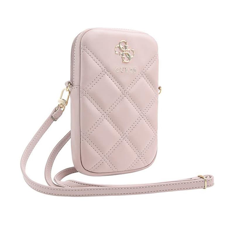 Guess Zip Quilted 4G - Phone bag (pink) 3
