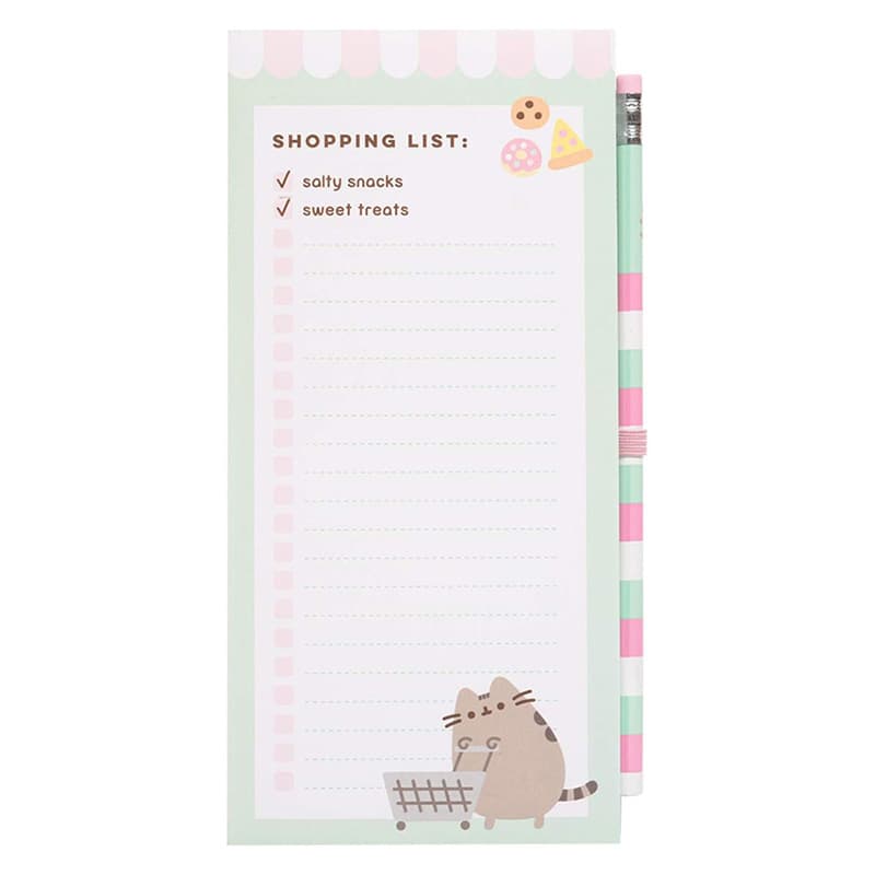 Pusheen - Magnetic notebook / shopping list for the fridge + pencil (10 x 21 cm) 1