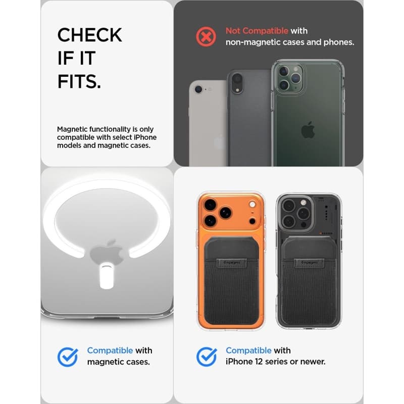 Spigen Slim Fold S314-4 MagSafe - Magnetic Wallet with Stand Function (Black) 8