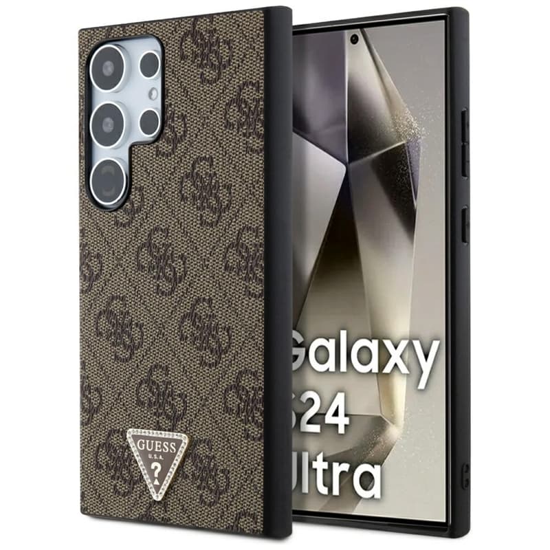 Guess 4G Triangle Strass - Case Samsung Galaxy S24 Ultra (Brown) 1