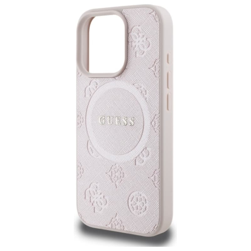 Guess Saffiano Peony Classic Logo MagSafe - Case for iPhone 16 Pro Max (pink) 6