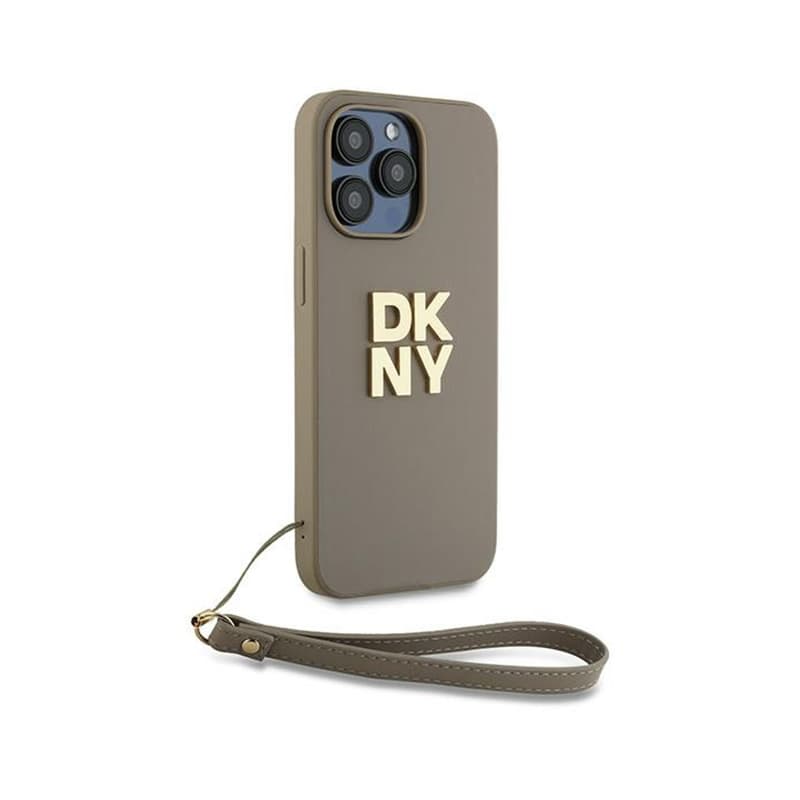 DKNY Wrist Strap Stock Logo - Case for iPhone 15 Pro (Beige) 3