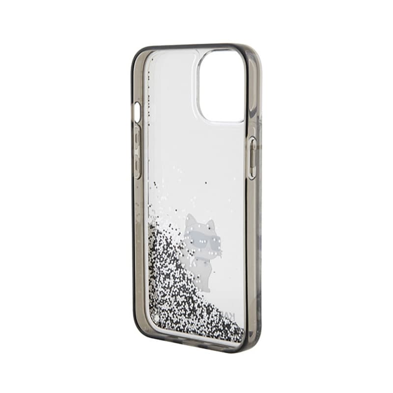 Karl Lagerfeld Liquid Glitter Choupette - iPhone 15 Case (Transparent) 7