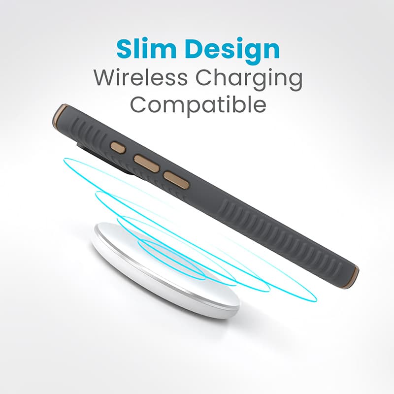 Speck Presidio2 Grip - iPhone 15 Pro Case (Charcoal Gray / Cool Bronze / White) 8