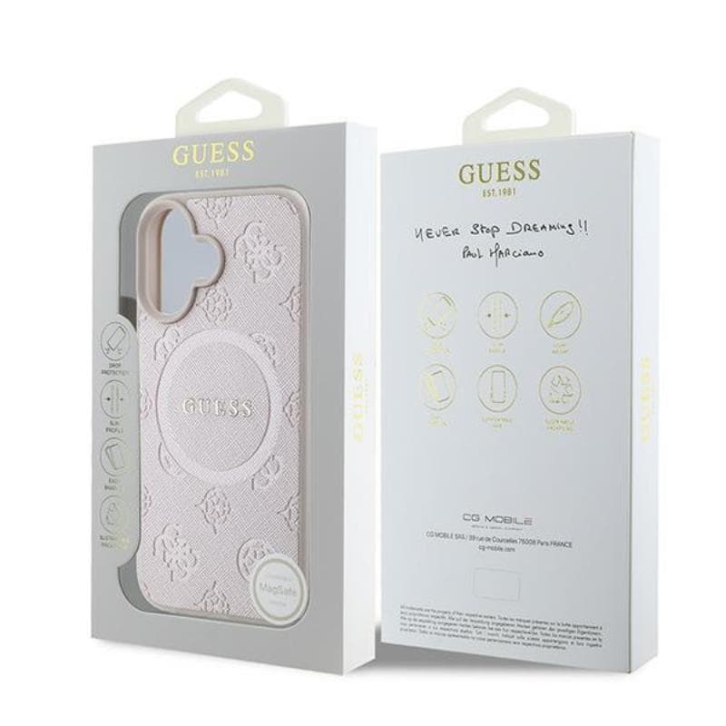Guess Saffiano Peony Classic Logo MagSafe - Case iPhone 16 Plus (pink) 8