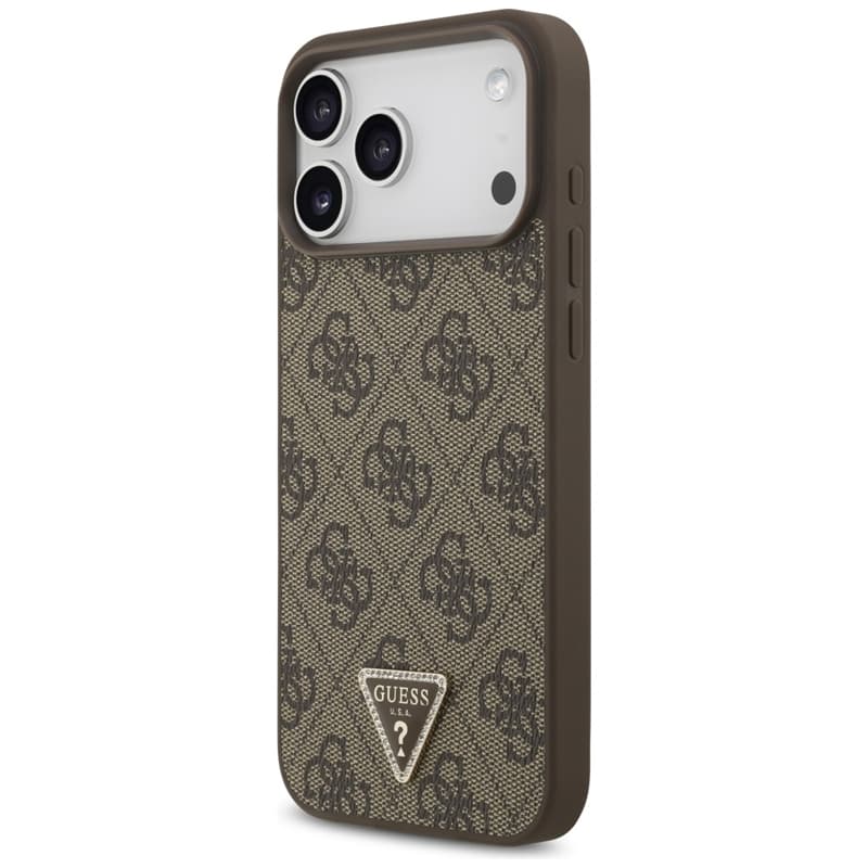 Guess Leather 4G Triangle Strass MagSafe - Case iPhone 17 Pro Max (brown) 2