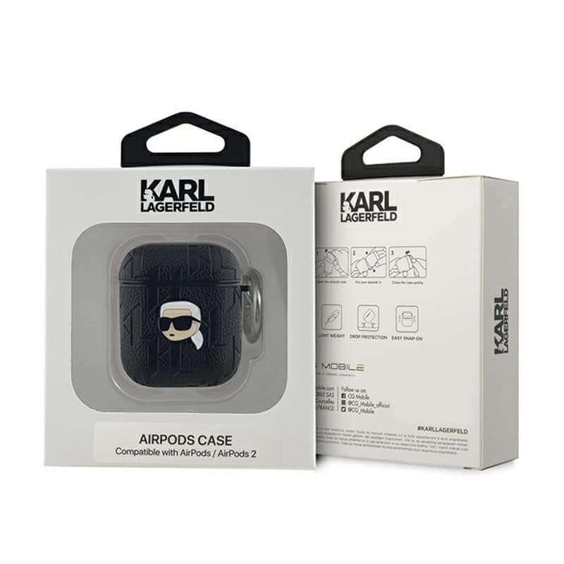 Karl Lagerfeld Monogram Karl Head - AirPods 1/2 gen case (black) 3