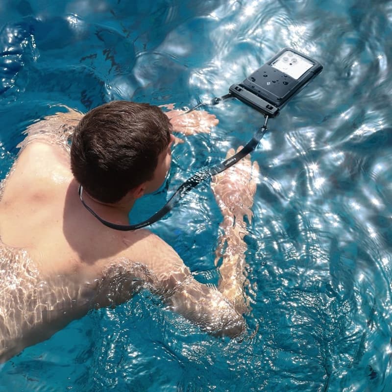 Spigen A611P Universal Waterproof Float Case 2-Pack - Waterproof Case for Smartphones up to 6.9" (Matte Black) 8