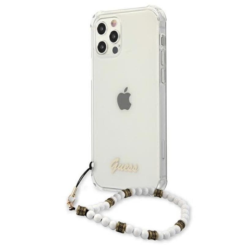 Guess White Pearl Strap - Case iPhone 12 Pro Max (Clear) 2