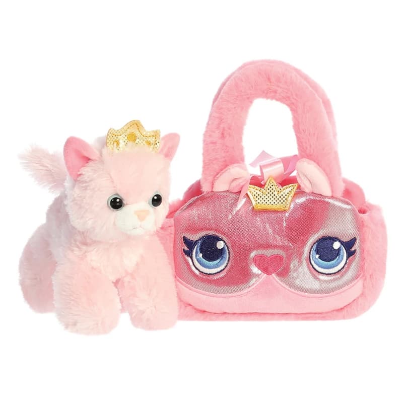Fancy Pals – Plush Princess Cat with a Gold Crown in a Pink Bag 20 cm Eco-Friendly 3