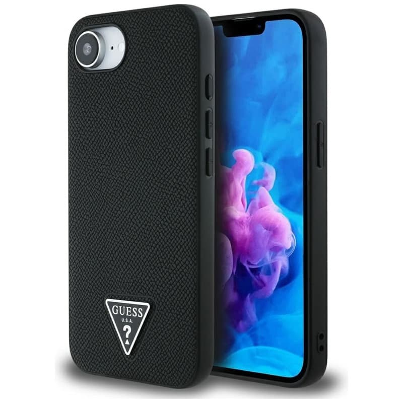 Guess Grained Triangle MagSafe - Case for iPhone 16e (black) 1