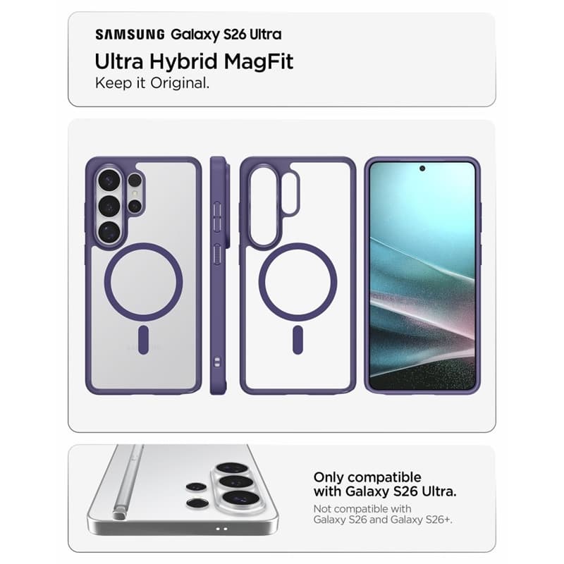 Spigen Ultra Hybrid Mag MagSafe - Case for Samsung Galaxy S26 Ultra (Deep Purple) 7