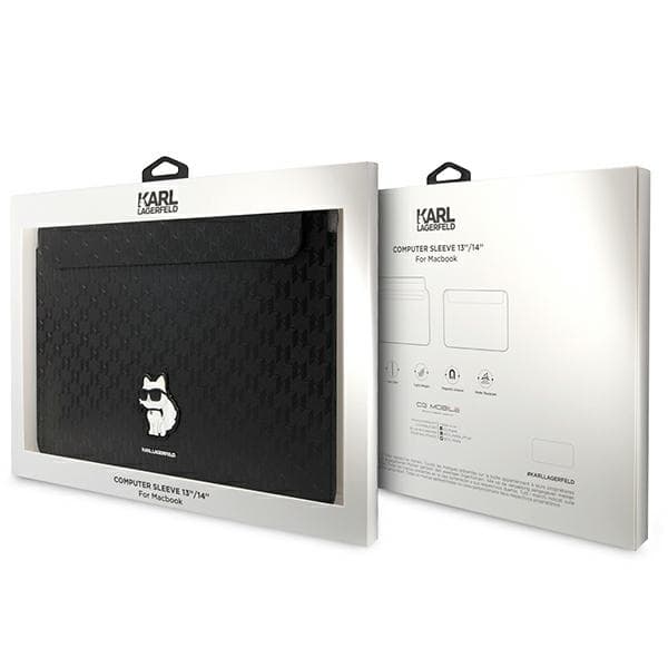 Karl Lagerfeld NFT Saffiano Monogram Ikonik Choupette Sleeve - 14" Notebook Case (Black) 4