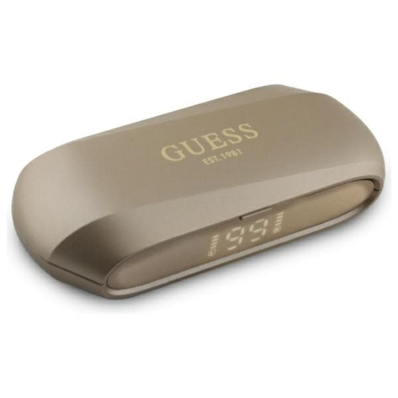 Guess Elongated Metallic Printed Logo - Bluetooth TWS Headphones + Charging Case (Gold)