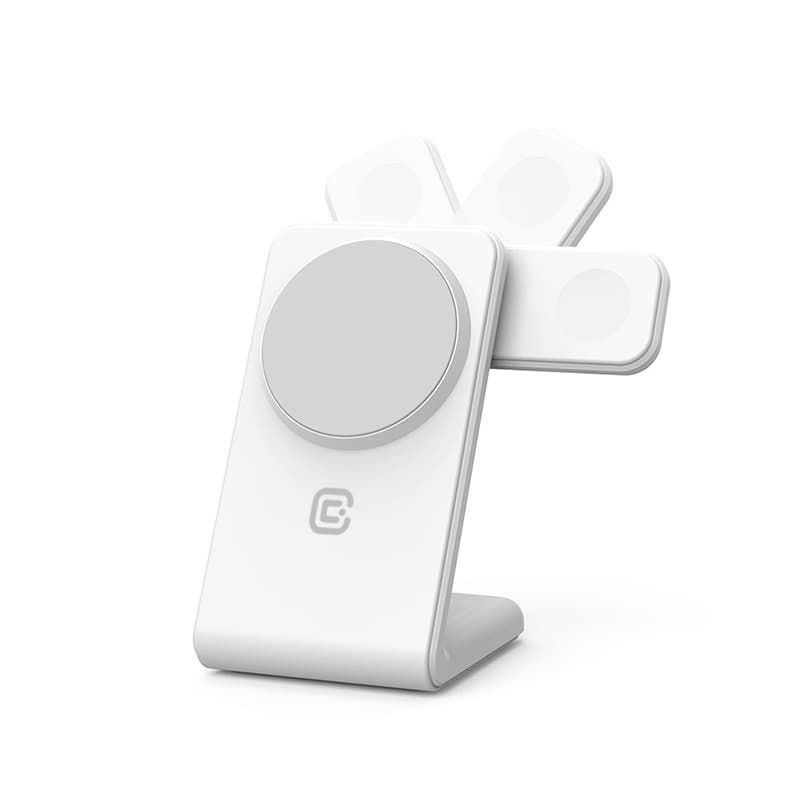 Crong MagSpot Pivot Stand - 3-in-1 Wireless Charger with MagSafe for iPhone, Apple Watch, and AirPods (White) 6