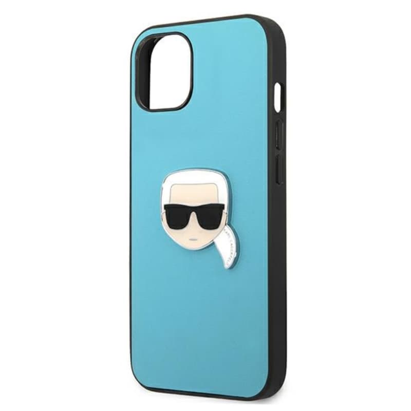 Karl Lagerfeld PU Leather Karl's Head Metal - Case for iPhone 13 mini (Blue) 6