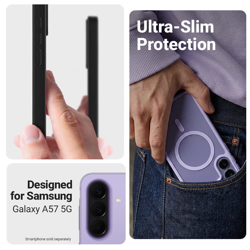 Crong Hybrid Matte Magnetic - MagSafe Case for Samsung Galaxy A57 (lavender) 2