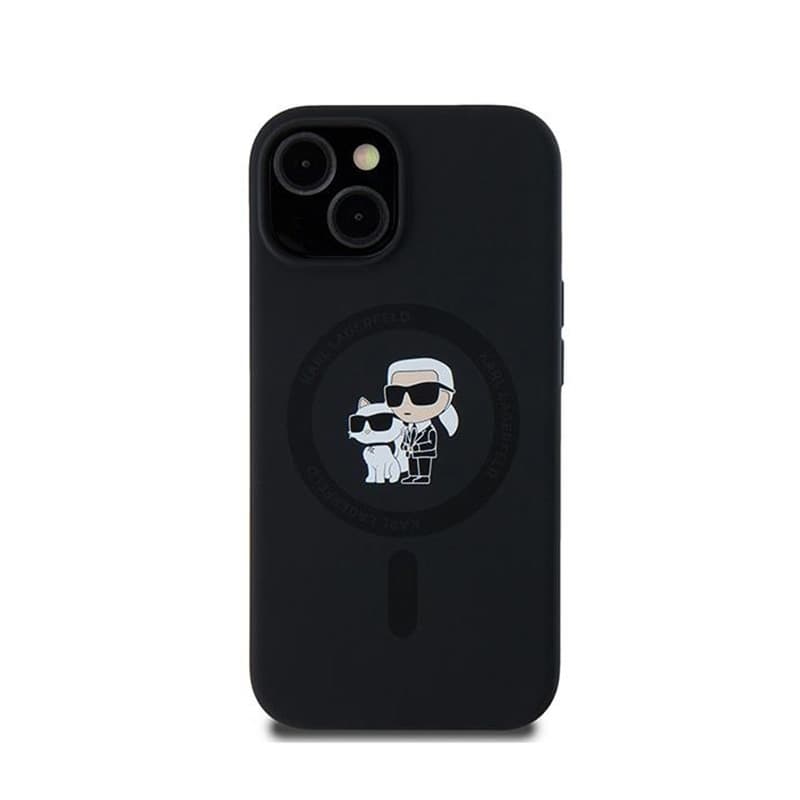 Karl Lagerfeld Silicone Karl & Choupette MagSafe - Case for iPhone 15 Plus / 14 Plus (Black) 3