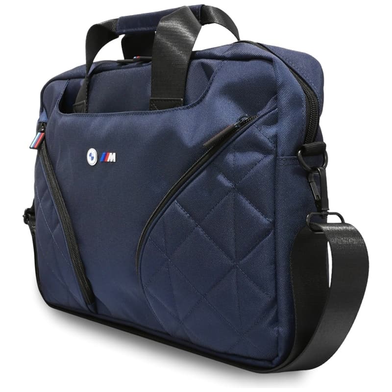 BMW Nylon Pockets & Metal Logo - 16" Notebook Bag (Navy Blue) 2