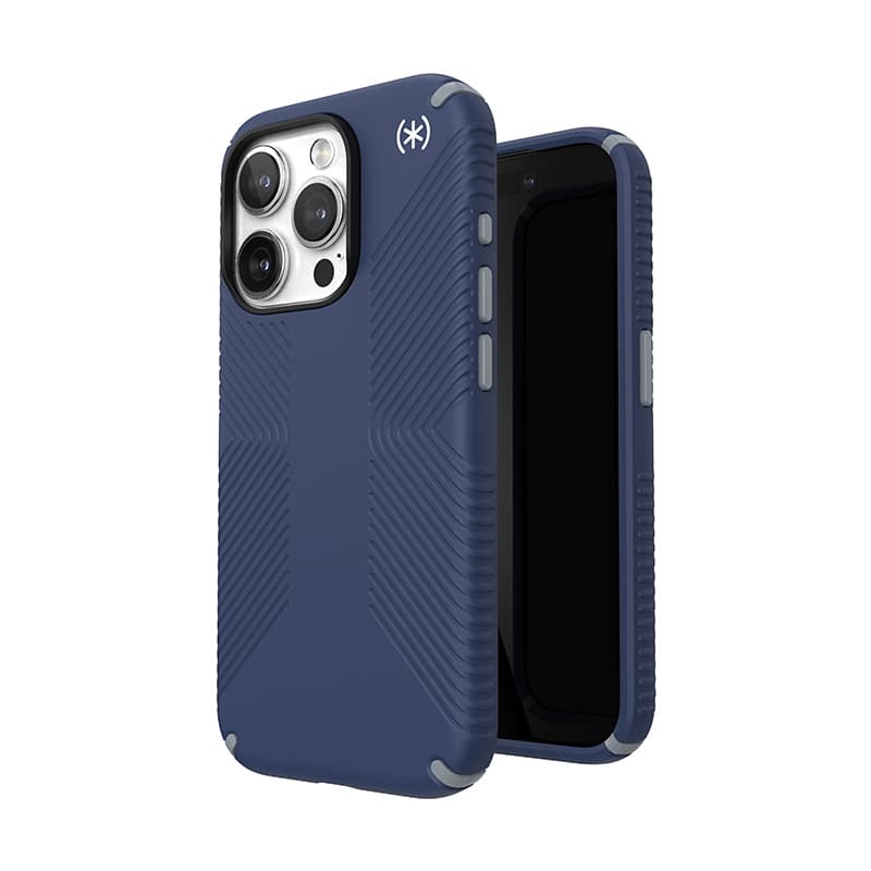 Speck Presidio2 Grip Magsafe - iPhone 15 Pro Case (Coastal Blue / Dust Gray / White)
