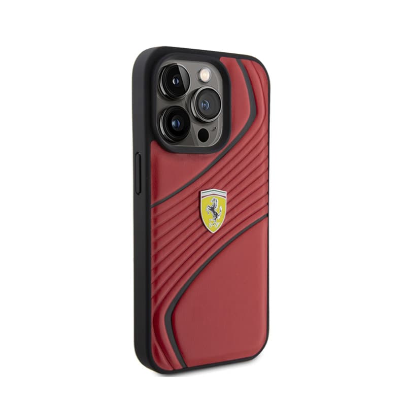 Ferrari Twist Metal Logo - Case for iPhone 15 Pro (Red) 4