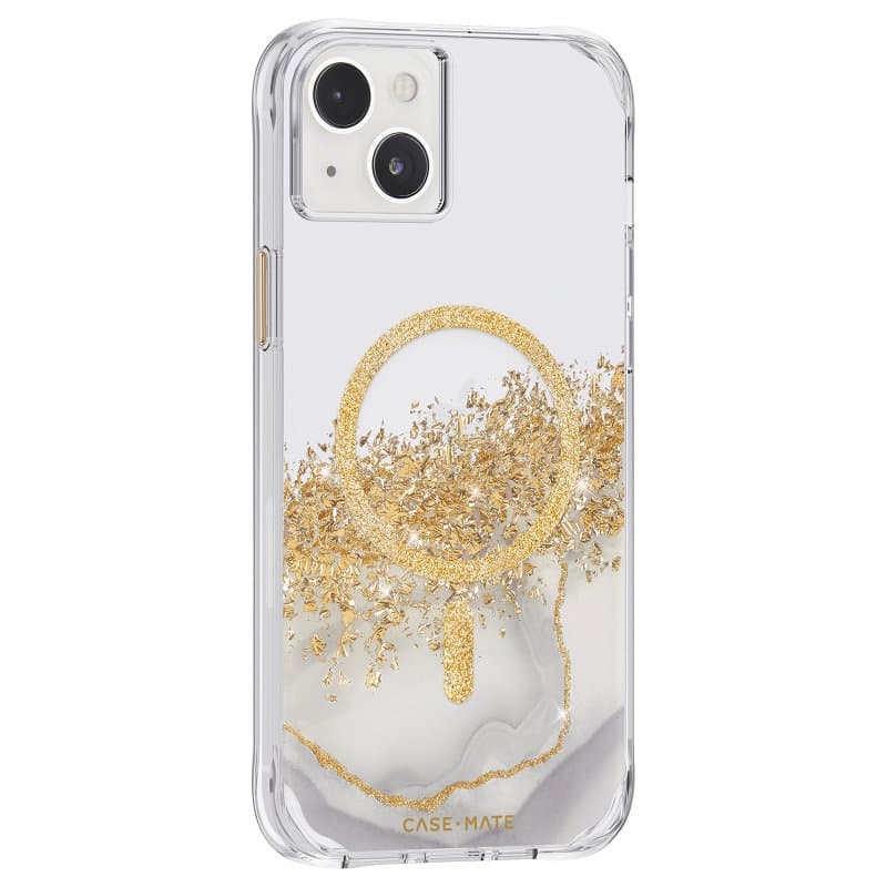 Case-Mate Karat MagSafe - Case decorated in gold for iPhone 14 Plus (Marble) 2